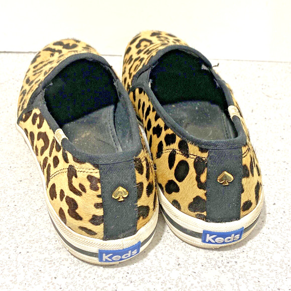 Keds x kate spade Double Decker Sneakers Leopard Print Fur Flats Shoes US 9.5M - Picture 7 of 12